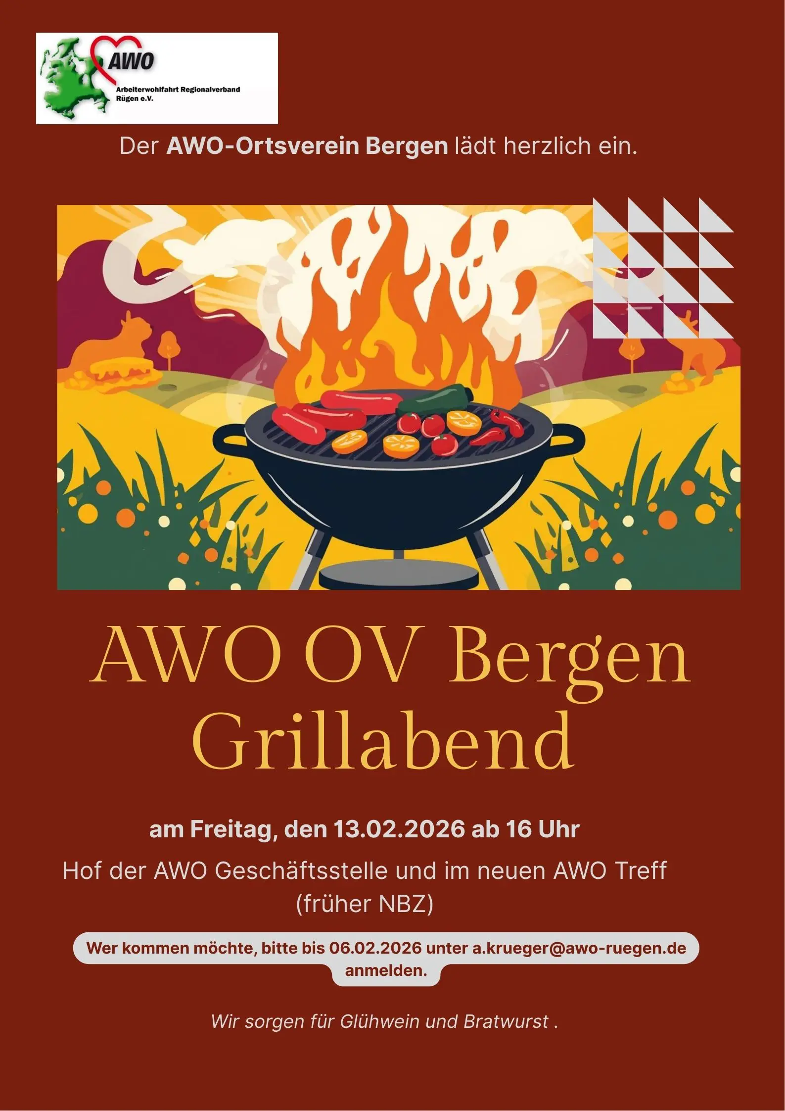 Poster - AWO Grillabend in Bergen